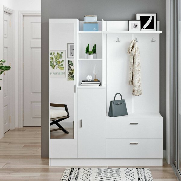 Mobile ingresso appendiabiti bianco 140x181h cm - Anumali