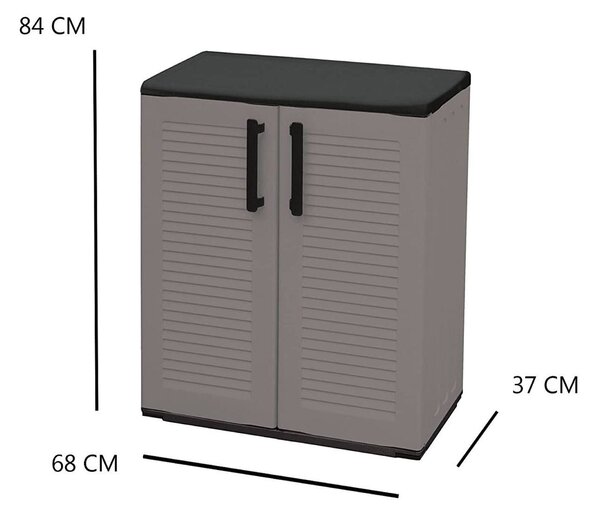 Armadio esterno 2 ante grigio e nero 68x84h cm - Arisa