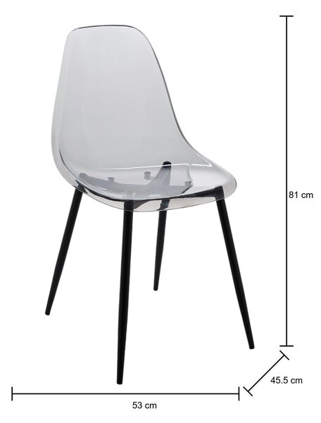 Set di 2 sedie casual in plastica fume - Amstrong