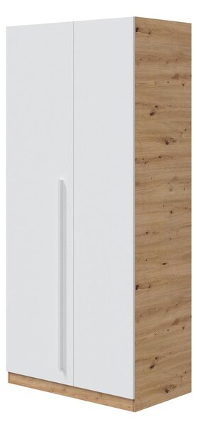 Guardaroba in legno rovere nodi e bianco 90x200h cm - Alpine