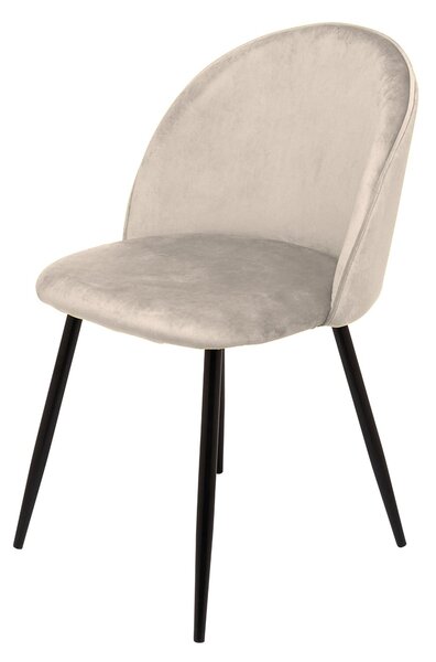 Set di 4 sedie soggiorno imbottite in velluto grigio chiaro - Achito
