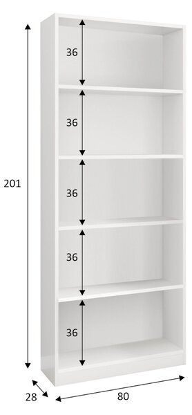 Libreria moderna bianca 80x201h cm - Abla