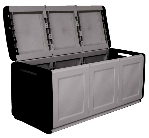 Baule da esterno grande 138x53x57h cm grigio chiaro e nero - Achse