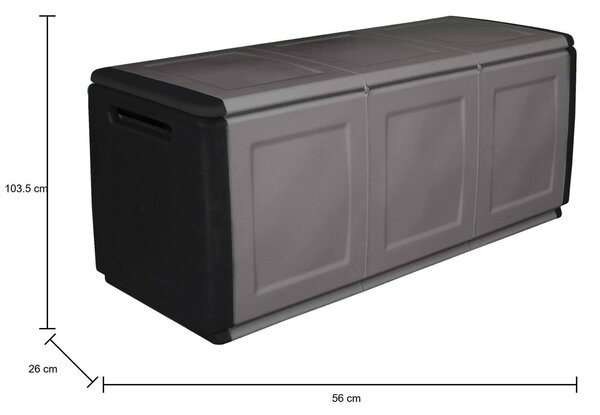 Baule da esterno grande 138x53x57h cm grigio chiaro e nero - Achse