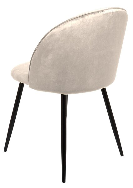 Set di 4 sedie soggiorno imbottite in velluto grigio chiaro - Achito