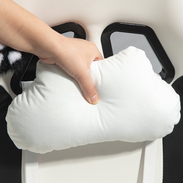 HOMCOM Sedia gaming ergonomica con Orecchie da Gatto, poltrona gamer con schienale reclinabile, 65 x 62 x 124 cm, bianco | Aosom Italy