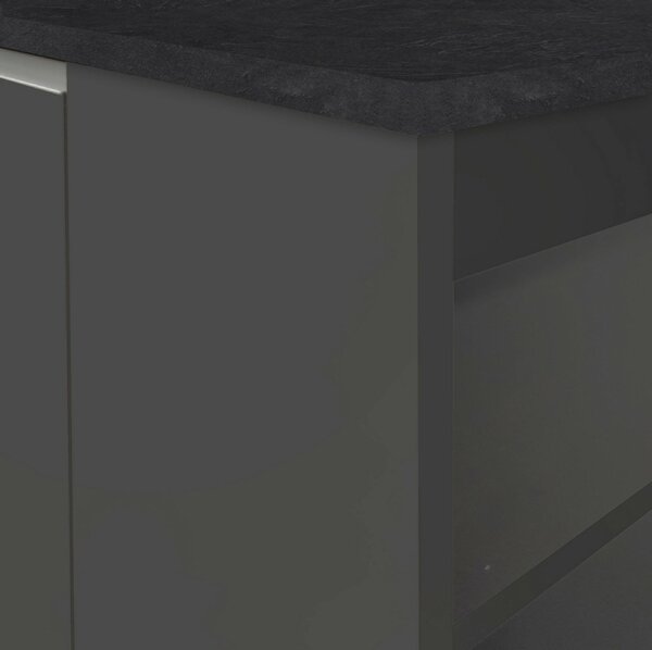 Isola cucina grande multifunzione 160x90x90h cm antracite e ardesia - Abern