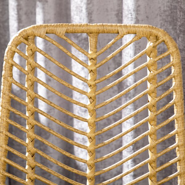 HOMCOM Set di 4 sgabelli da bar, sedie da bar, schienale in cannage e poggiapiedi, struttura in acciaio, 42,5x52x102cm, giallo | Aosom Italy