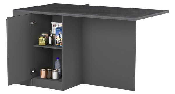 Isola cucina grande multifunzione 160x90x90h cm antracite e ardesia - Abern