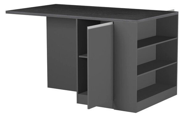 Isola cucina grande multifunzione 160x90x90h cm antracite e ardesia - Abern