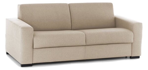 Divano letto imbottito in tessuto beige 200x95cm - Zinnia
