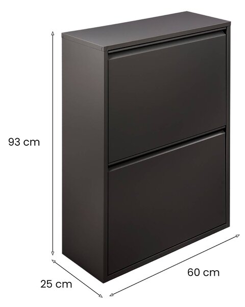 Pattumiera Nero Capacità 72 (18 per Secchio) Fissaggio a Muro Opzionale 60x25x93h cm, 4 Cestini - Anukhatun