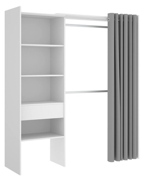 Guardaroba grande con appendiabiti bianco e grigio 160x205h cm - Arim