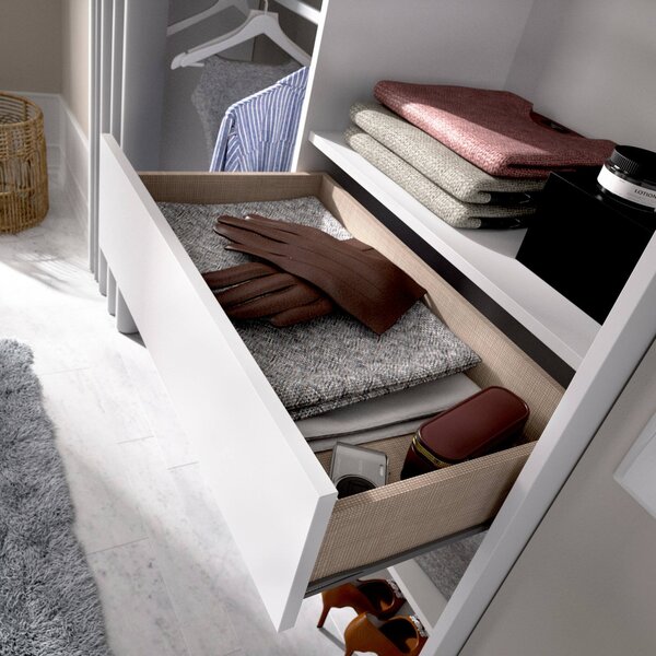 Guardaroba grande con appendiabiti bianco e grigio 160x205h cm - Arim