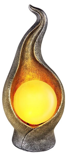 Lampada da giardino a LED, argento, oro, forma sferica, altezza 26,5 cm