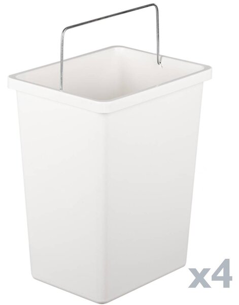 Pattumiera Nero Capacità 72 (18 per Secchio) Fissaggio a Muro Opzionale 60x25x93h cm, 4 Cestini - Anukhatun