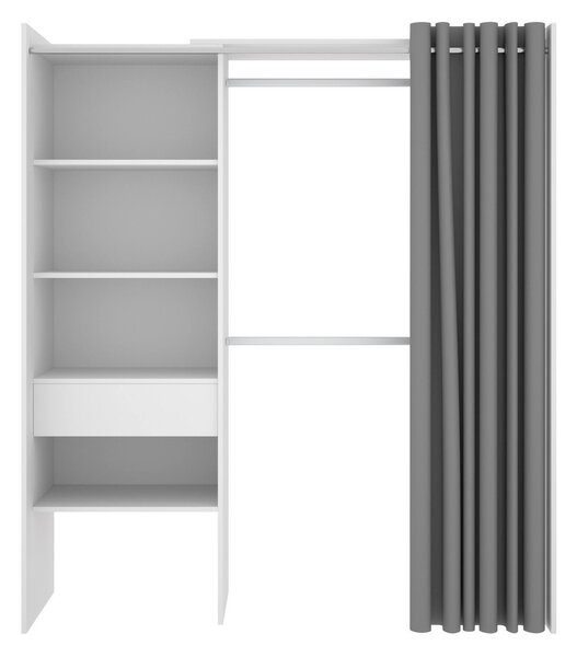 Guardaroba grande con appendiabiti bianco e grigio 160x205h cm - Arim