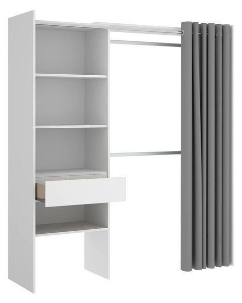 Guardaroba grande con appendiabiti bianco e grigio 160x205h cm - Arim