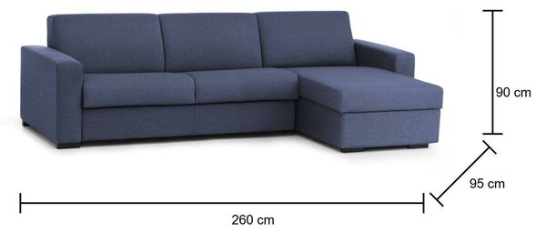 Divano letto contenitore blu 260x95cm - Allegria