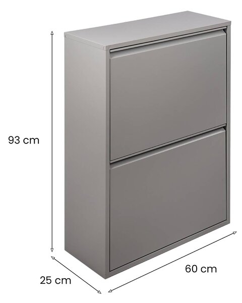 Pattumiera Grigio Capacità 72 (18 per Secchio) Fissaggio a Muro Opzionale 60x25x93h cm, 4 Cestini - Anukhatun