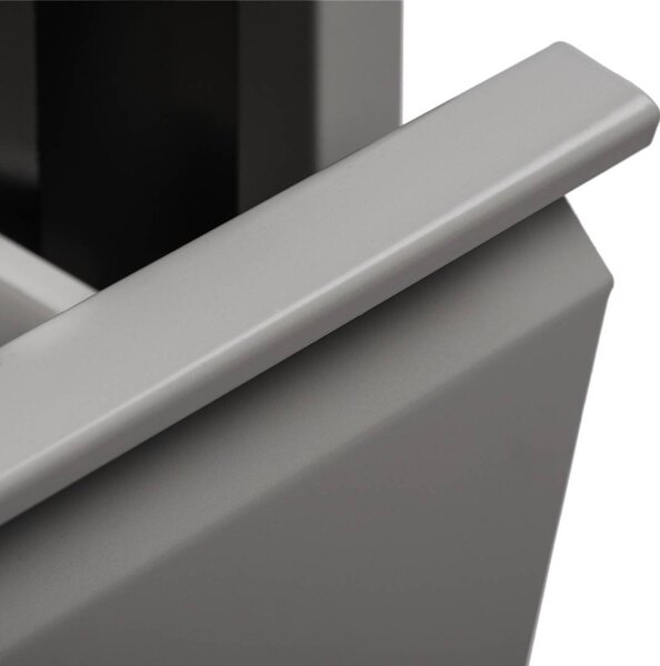 Pattumiera Grigio Capacità 72 (18 per Secchio) Fissaggio a Muro Opzionale 60x25x93h cm, 4 Cestini - Anukhatun