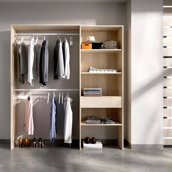 Cabina armadio con ripiani regolabili rovere 160x187h cm - Fauno