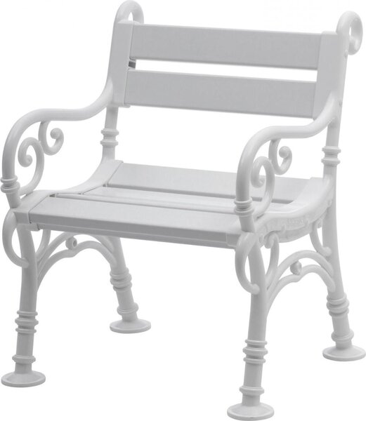 Panchina da giardino Curacao | 1 posto | bianco | HxLxP 85x68x60cm | plastica resistente agli agenti atmosferici e ai raggi UV | panchina da parco Panchina da esterno Balcone da giardino Terrazza