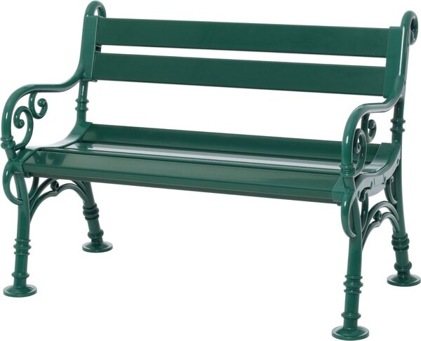 Panchina da giardino Curacao | 2 posti | Verde | HxLxP 85x115x60cm | Plastica resistente agli agenti atmosferici e ai raggi UV | Panchina da parco Panchina da esterno Balcone da giardino Terrazza