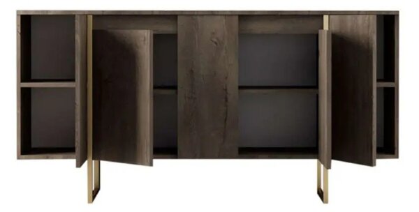 Credenza legno e oro 160x35x80h cm 4 ante - Arta