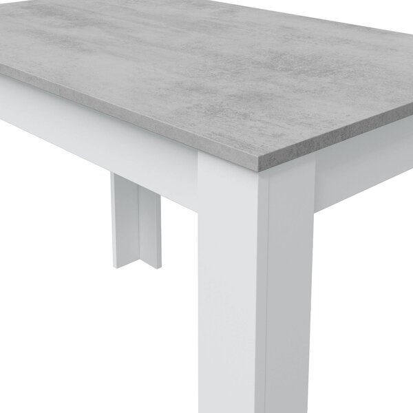 Tavolo cucina rettangolare 6 posti bianco e cemento 109x67cm - Anat