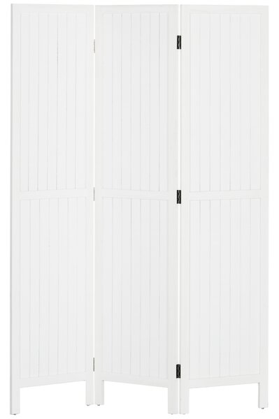 HOMCOM Paravento in legno separatore di ambienti parete interna pieghevole 3 pannelli in legno 120 x 170 cm bianco | Aosom Italy