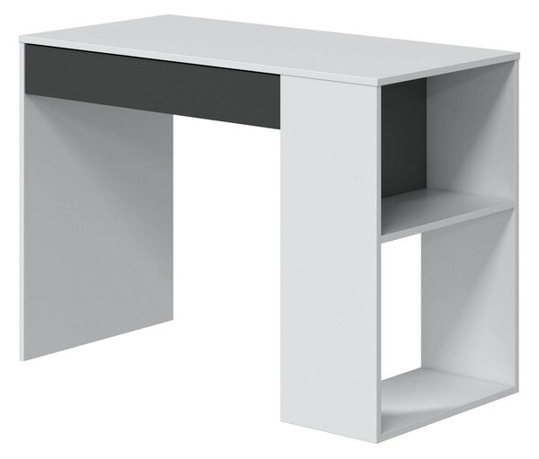 Scrivania lineare bianca e antracite 101x50cm con 1 cassetto - Attila
