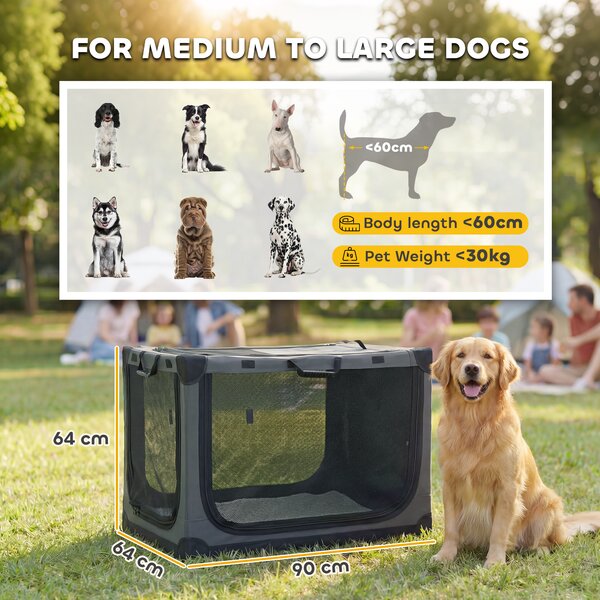 PawHut Trasportino pieghevole per cani Trasportino con cuscino rivestimento rimovibile lavabile in tessuto Oxford per cani fino a 38kg Verde militare | Aosom Italy