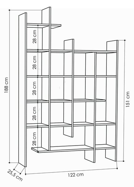 Libreria elegante bianca 122x188h cm - Achela