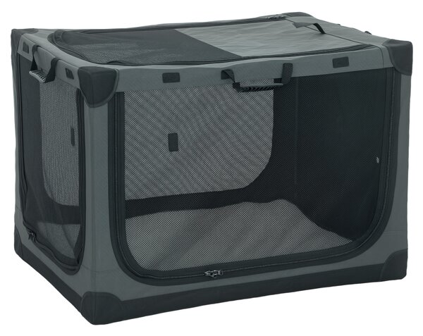 PawHut Trasportino pieghevole per cani Trasportino con cuscino rivestimento rimovibile lavabile in tessuto Oxford per cani fino a 38kg Verde militare | Aosom Italy