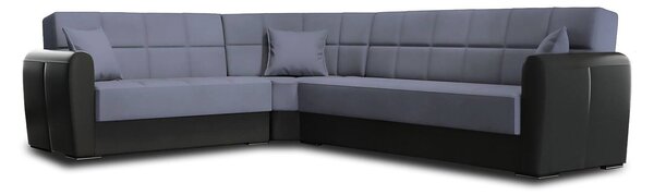 Divano letto reclinabile nero e grigio 305x238cm - Gaillardia