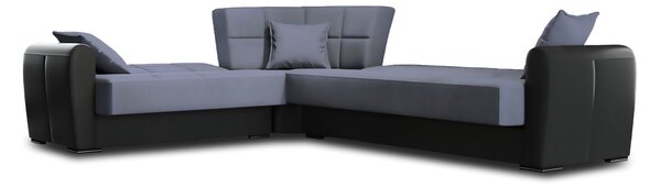 Divano letto reclinabile nero e grigio 305x238cm - Gaillardia