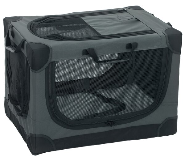 PawHut Trasportino pieghevole per cani, gabbia trasportabile con cuscino, copertura rimovibile lavabile in tessuto Oxford per cani fino a 22 kg, verde militare | Aosom Italy