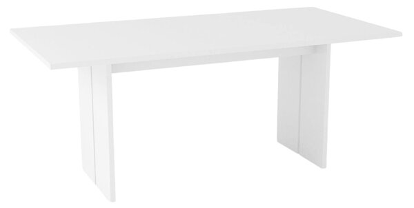 Tavolo pranzo rettangolare 8 posti bianco lucido 160x90cm - Alibi