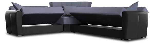 Divano letto reclinabile nero e grigio 305x238cm - Gaillardia