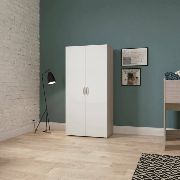 Guardaroba in legno rovere e bianco opaco 79x165h cm - Barge