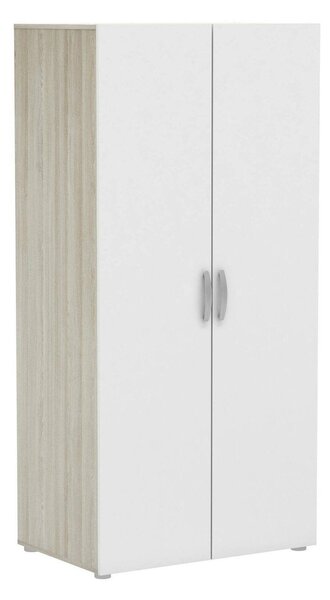 Guardaroba in legno rovere e bianco opaco 79x165h cm - Barge