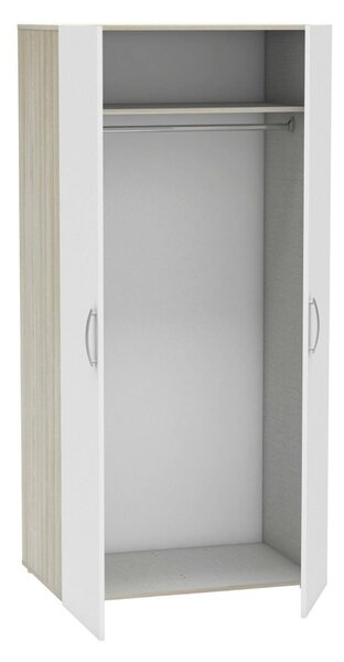 Guardaroba in legno rovere e bianco opaco 79x165h cm - Barge