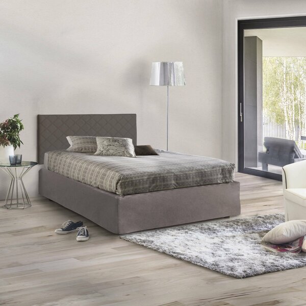 Letto piazza e mezza Anas, adatto a materasso da Cm 120x190, Tortora
