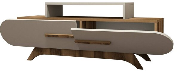 Porta TV noce e crema 145x36x49h cm 2 ante - Nesatm