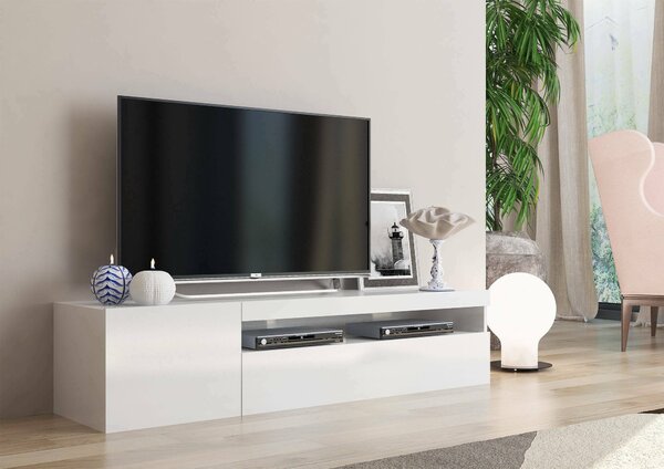 Porta TV bianco lucido 150x40x37h cm 2 ante - Ardy