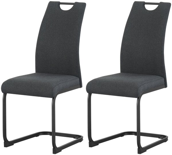 Xonox.home Set di 2 sedie Swing Hanna in tessuto antracite (L/H/D): 43 x 98 x 59 cm