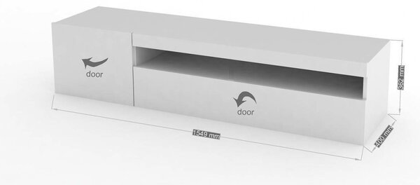 Porta TV bianco lucido 150x40x37h cm 2 ante - Ardy