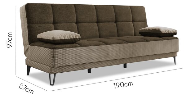 Divano letto moderno grigio e marrone 190x87cm - Aborigeni