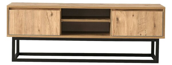 Mobile TV nero e quercia 180x40x50h cm in legno - Kira